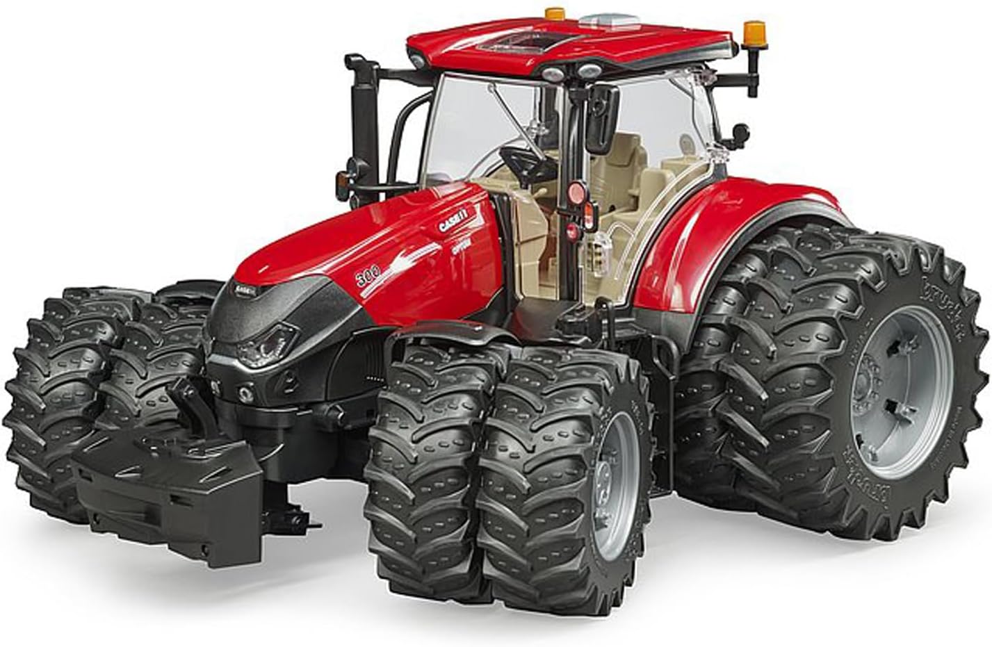 Bruder Case IH Optum 300 CVX Tractor with detachable wheels being serviced