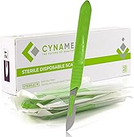 Vista 11 de Cynamed - Cuchillas de bisturí desechables Cuchillas afiladas de acero inoxidable templado Paquete de 10 cuchillos de bisturí estériles Mango