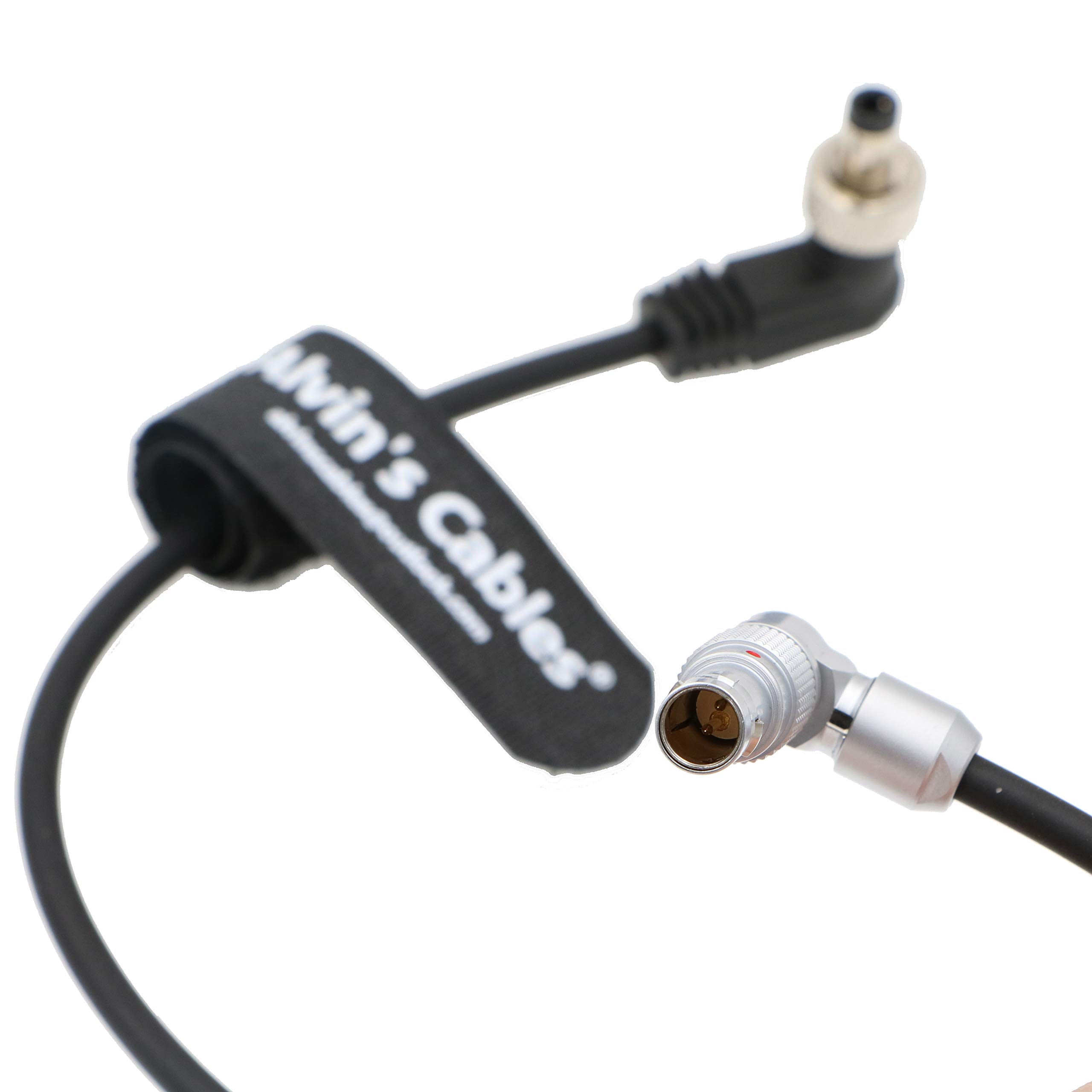 Alvin's Cables Z CAM E2 S6 F6 F8 Cable de alimentación Locking DC a Giratorio 2 Pines Macho Ángulo Recto para Atomos Shinobi Ninja V OSEE G7 Monitor Ajustable 90 Grados 2 Pines Macho Cable 45cm