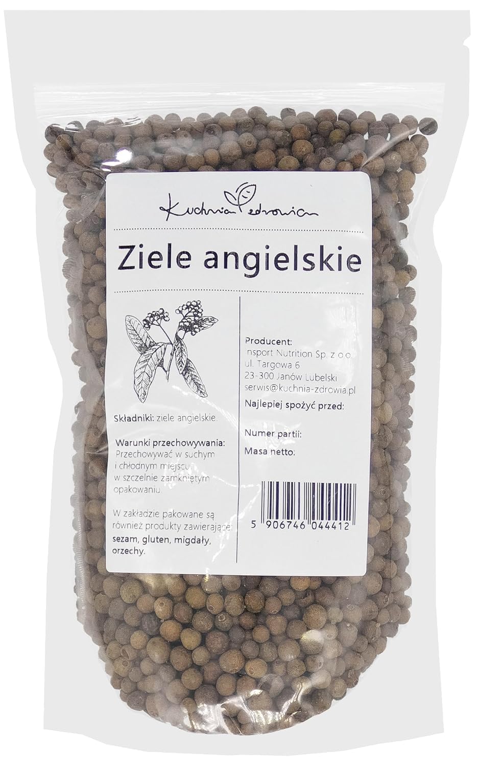 Kuchnia Zdrowia - Piment de la Jamaïque - Aromatique - Naturel - Sans Additifs - Vegan - Emballage anti-fuite avec fermeture éclair - Doypack: (200, Grammes)