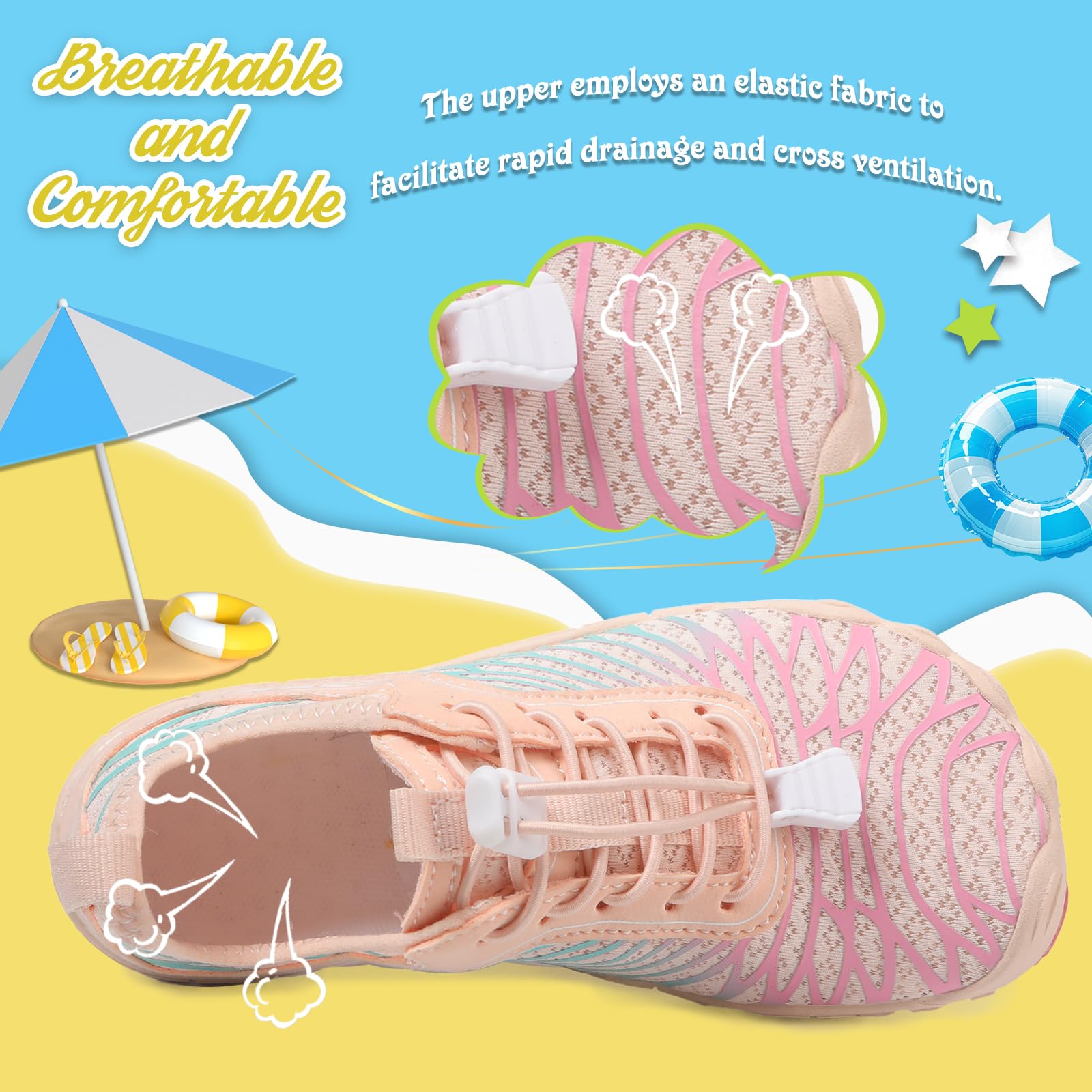 AONETIGER Barfußschuhe Kinder Barfussschuhe Jungen Mädchen Schnell Trocknend Wasserschuhe Leicht Weich Strandschuhe Atmungsaktiv Badeschuhe rutschfest Wanderschuhe Gr.25-35EU