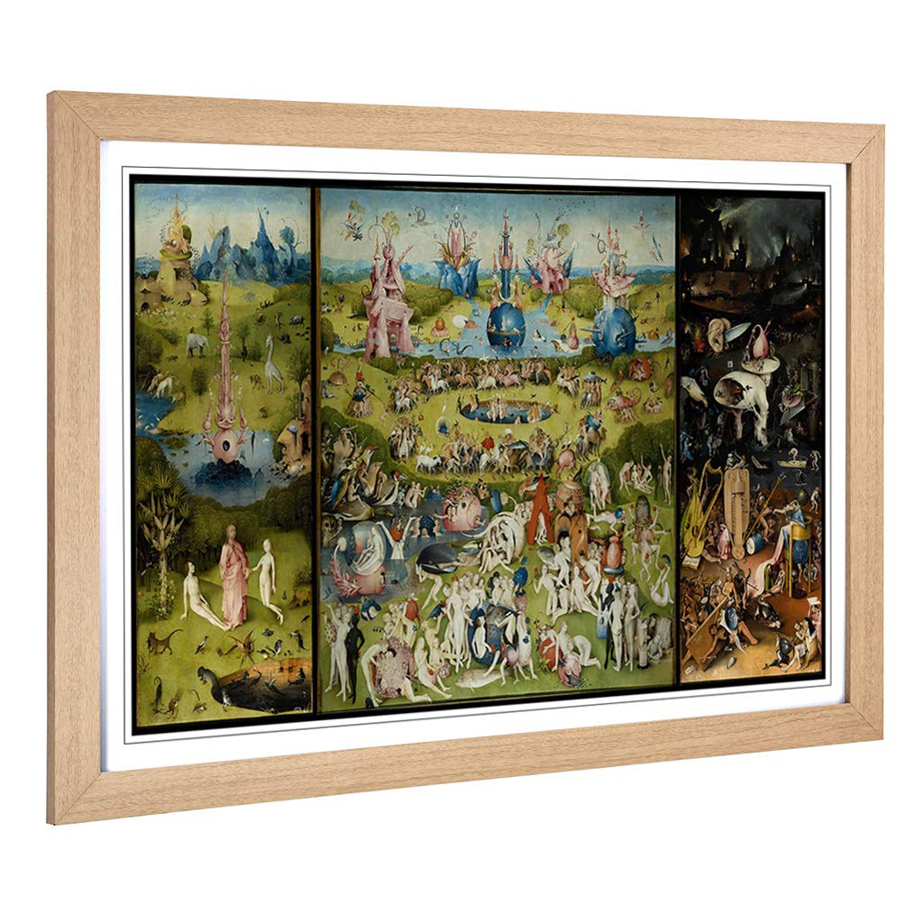 Big Box Art Framed Print of Hieronymous Bosch The Garden of Earthly Delights Design | Wall Art Picture| Home Decor for Kitchen, Living Room, Bedroom, Hallway, Oak, A2 / 24.5x18 Inch / 62x45cm