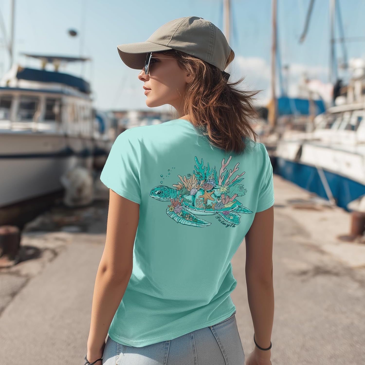 Palmyth Women‘s Fishing Shirts UPF 50+ Sun Protection T-Shirt Quick-Dry Short Sleeve Lightweight Tee Tops