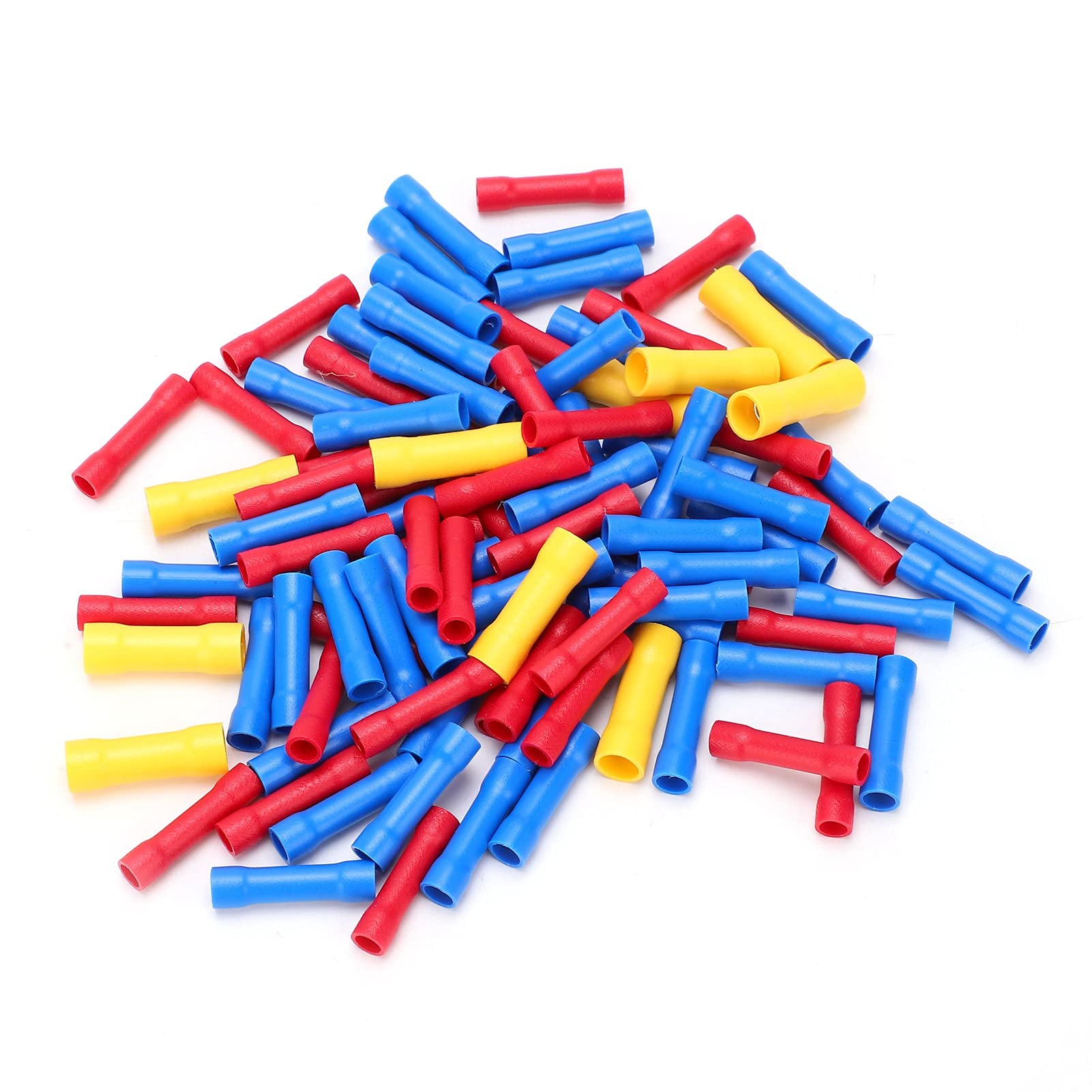 100Pcs Wire Connector Fully Insulated Battery Welding Cable Tubular Terminal and Easy Simply Insert the Into the and Crimp Securely