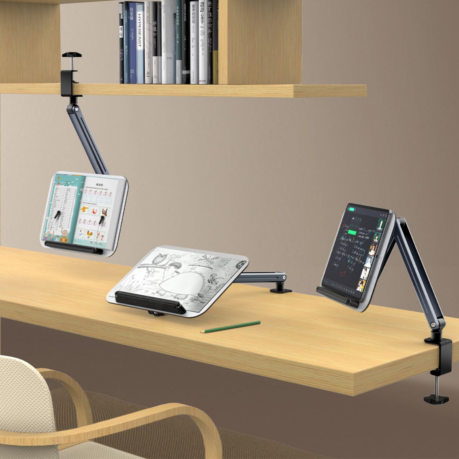 Supporto da braccio per computer portatile, elevazioni regolabili, supporto per laptop per postura e lettura comoda