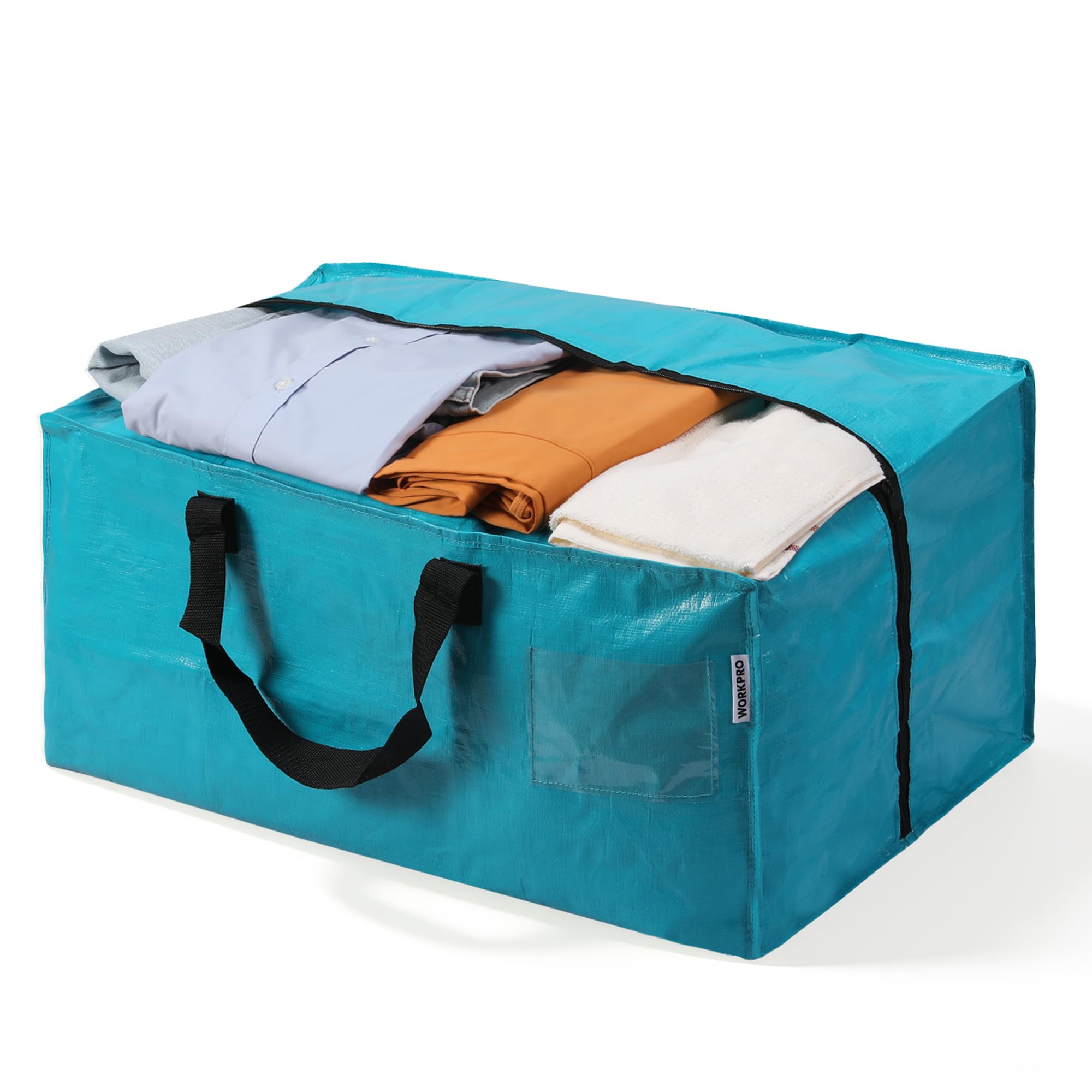 Photo 1 of WORKPRO Extra Large Moving Bags with Backpack Straps, 1 Pack, Blue