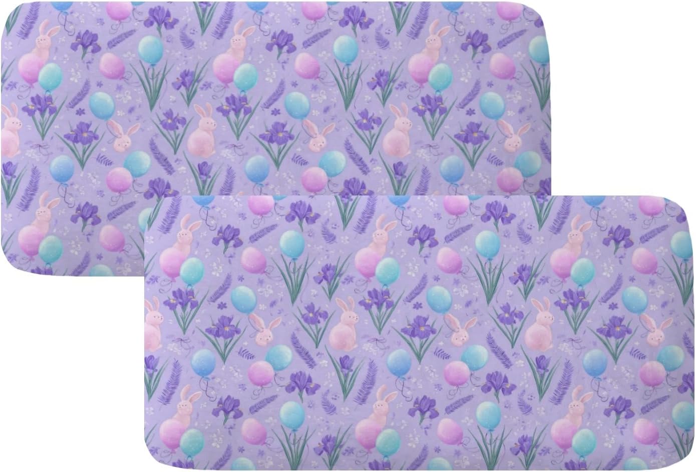 Pastel Bunny Bloom Loveseat Covers Couch Covers for 2 Cushion Couch, 2-Piece Stretch Sofa Slipcovers Anti-Slip Washable Furniture Protectors for Dogs Pets