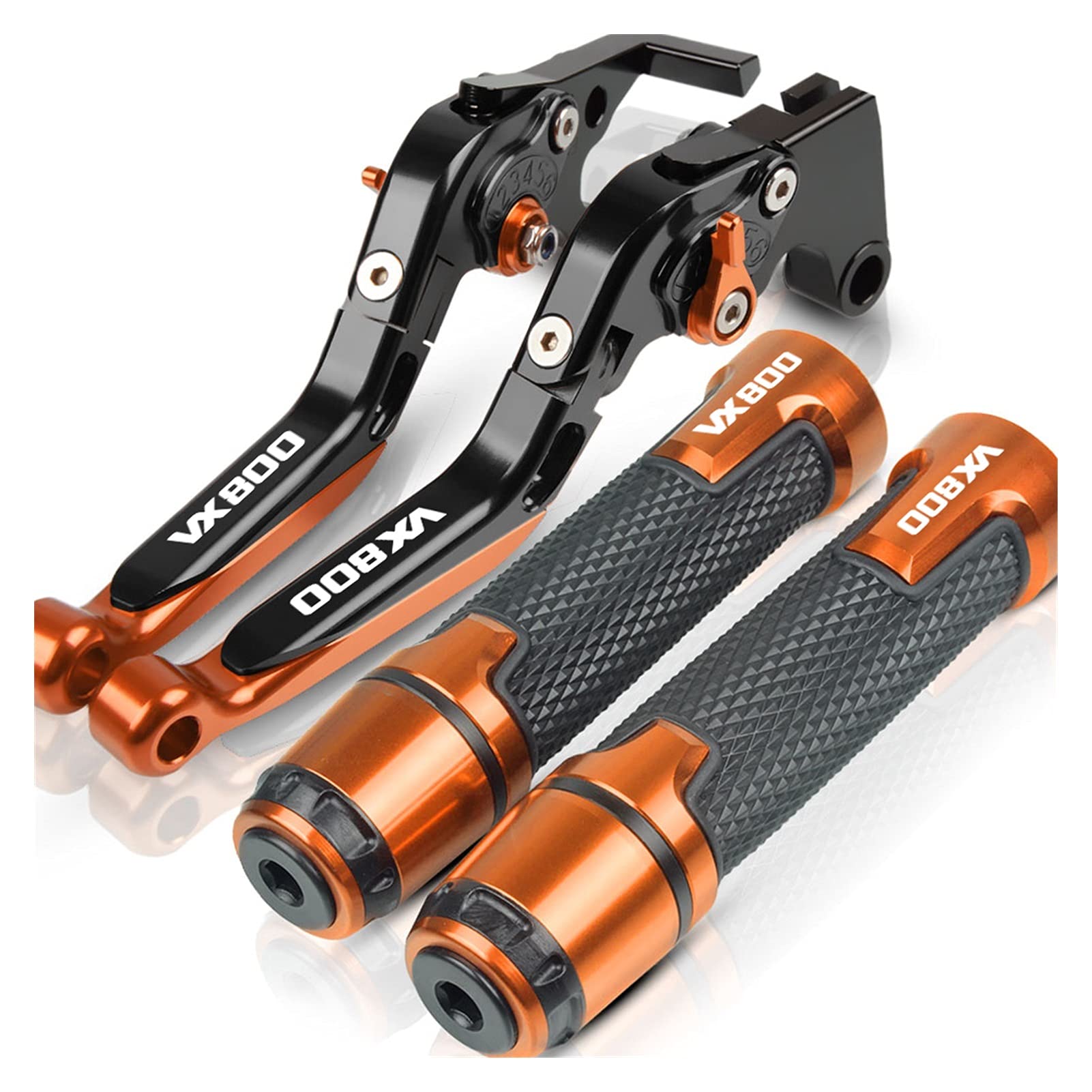 DIoFent For Suzuki VX800 VX 800 1990-1996 Motorcycle Clutch Brake Lever Extendable Adjustable Foldable Handlebar Grips With Logo CNC Aluminum Brake Clutch (Color : 5 - View #7