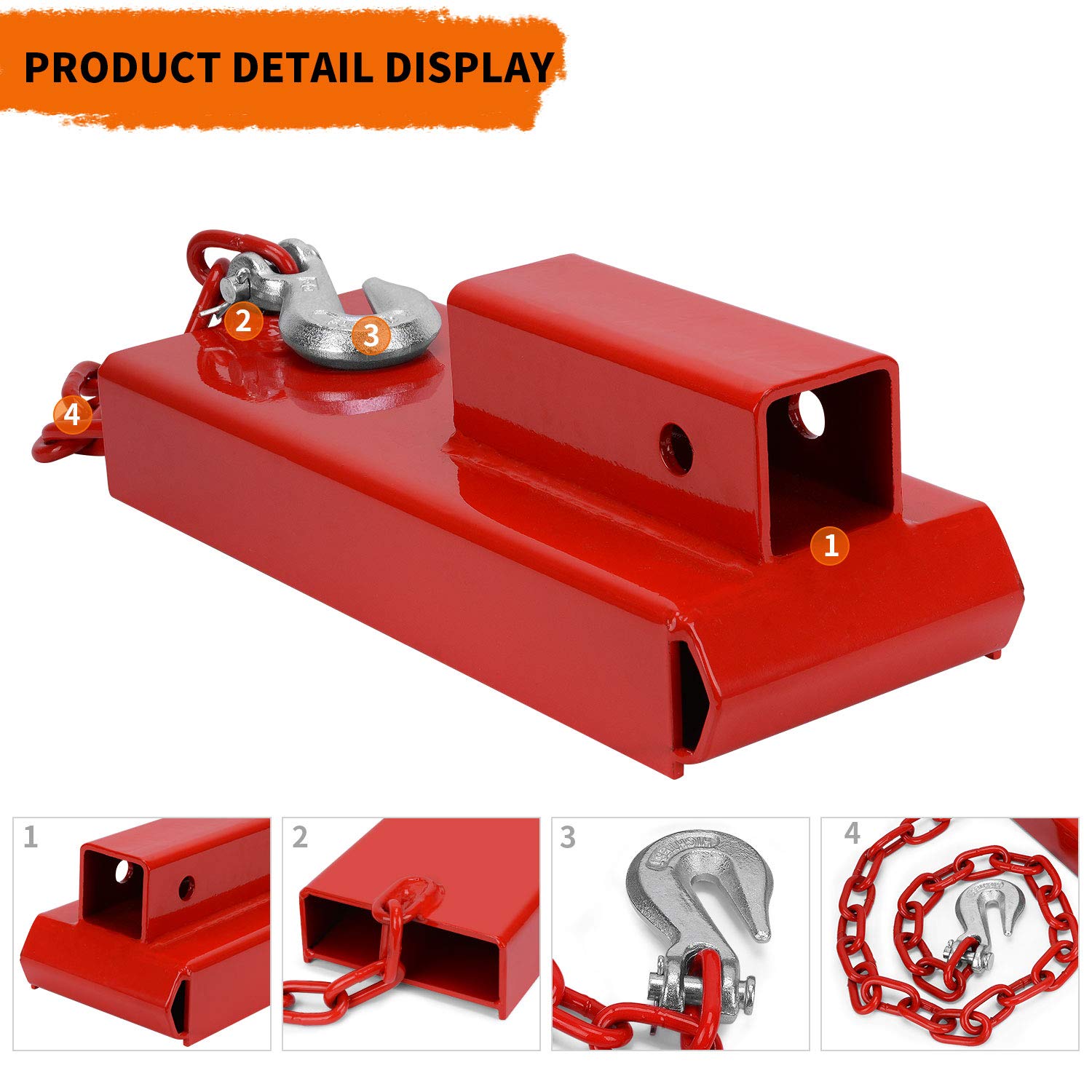 YINTATECH Forklift Hitch Receiver 2” Insert Pallet Forks Trailer Towing