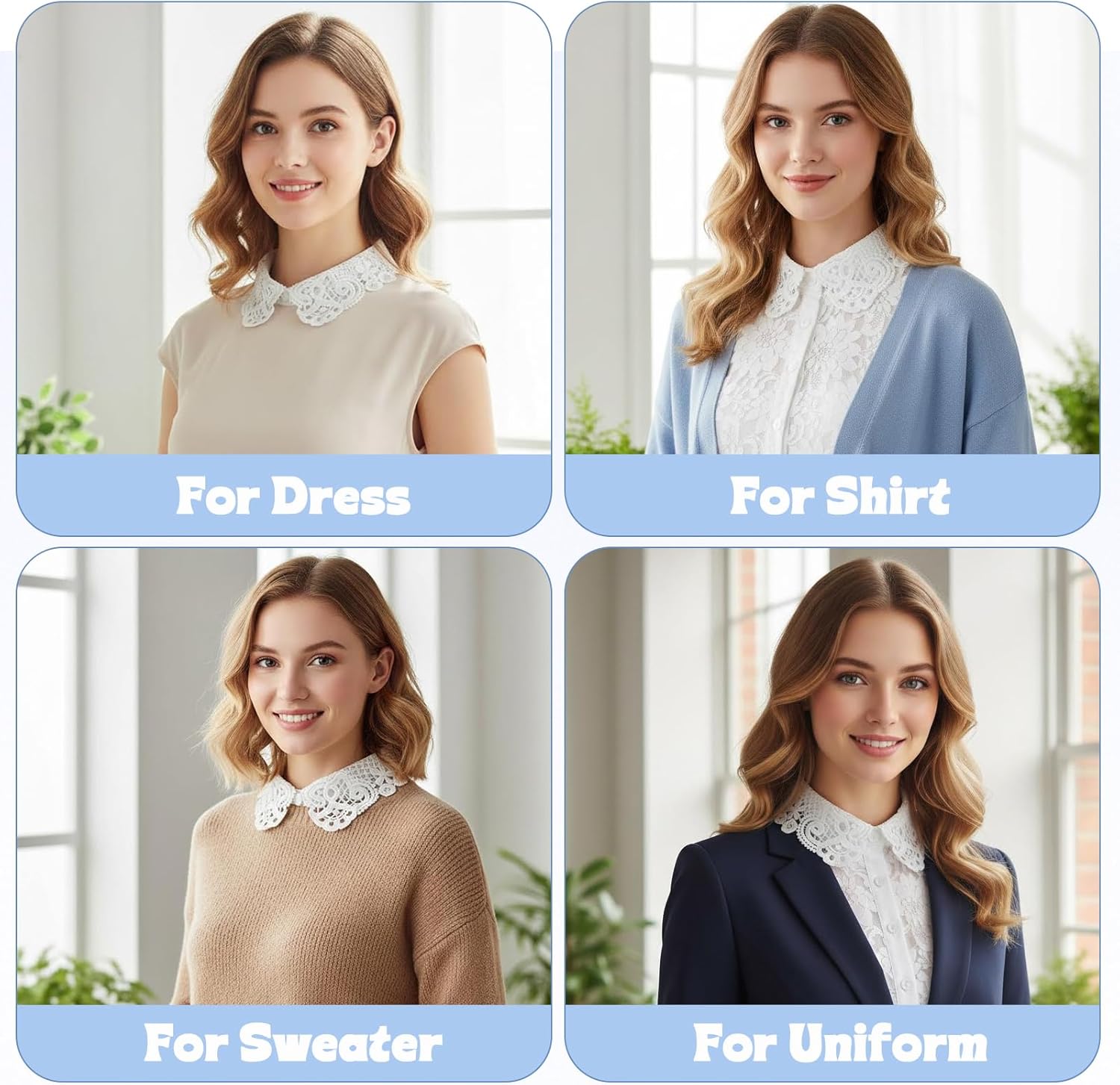 JATEBI Fake Collar Detachable Collar Shirt Dickey Collars Half False Blouse Dickey for Women Outfits - Image 7