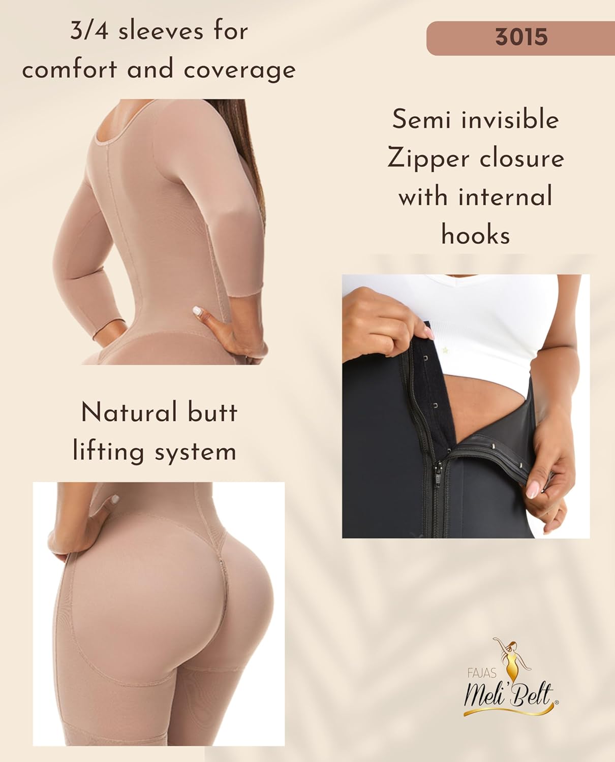 Melibelt 3015 Fajas Colombianas Reductoras Y Moldeadoras Compression Garment Shapewear For Women With Bra - Image 4