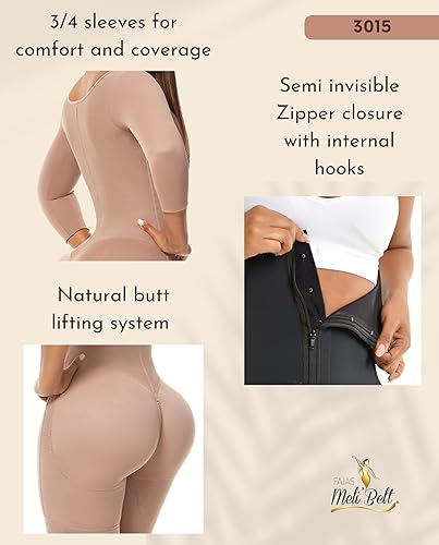 Vista 4 de Melibelt 3015 Fajas Colombianas Reductoras Y Moldeadoras Prendas De Compresión Para Mujer Con Sujetador