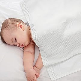 mimixiong Cotton Baby Blanket Gender Neutral Nursery Swaddling Blanket for Shower Gift Registry for Baby White 40 x30 Inch