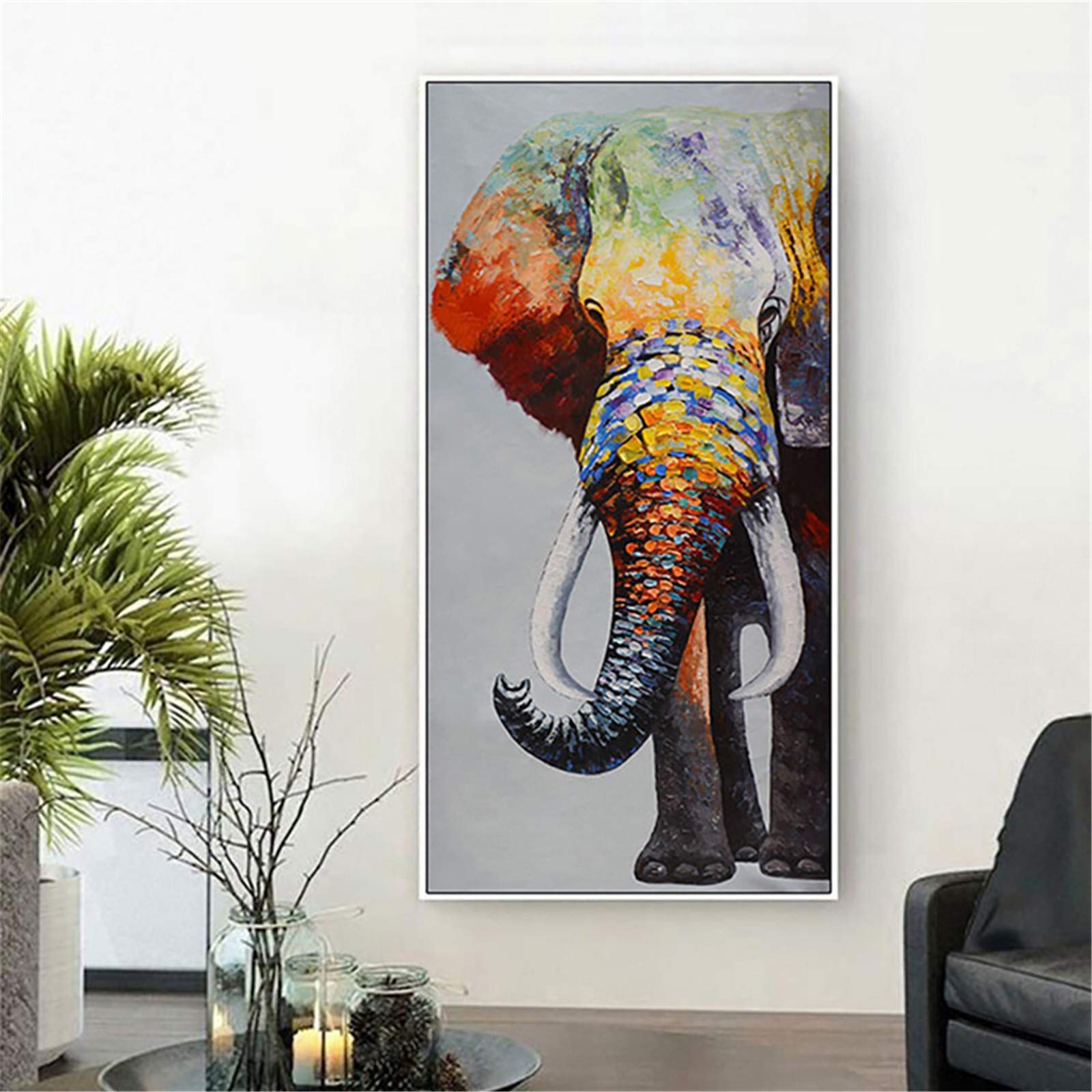 Peinture diamant éléphant grand format pour habiller un grand mur vide