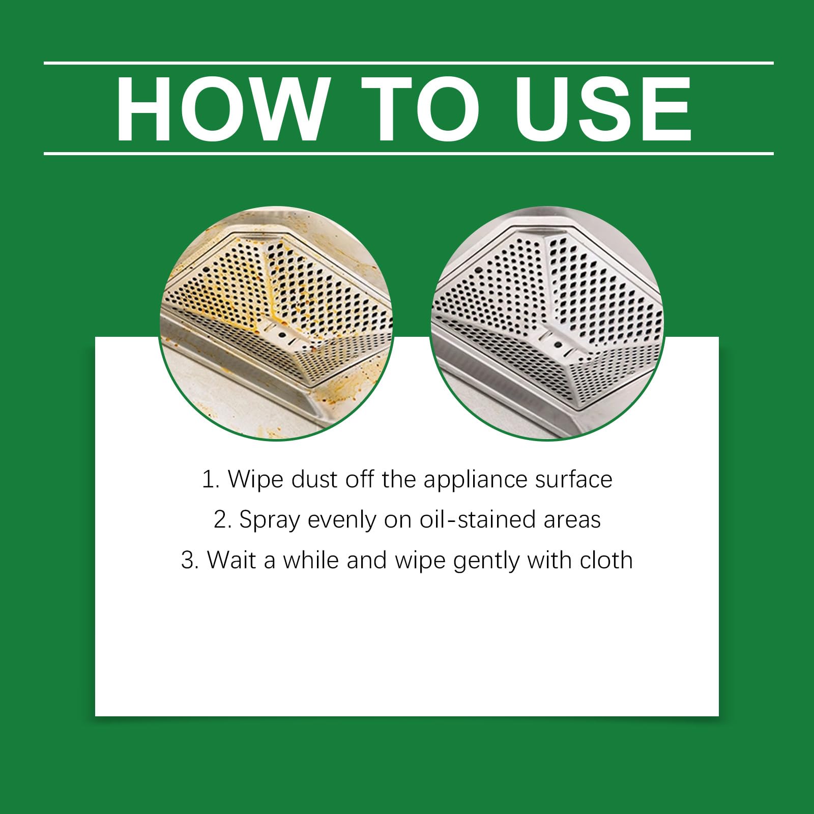 Detergente multiuso in schiuma enzimatica, potente sgrassatore e smacchiatore, potente spray detergente per elettrodomestici da cucina, rimuove le macchie ostinate di olio su fornelli e forni (6 pezzi