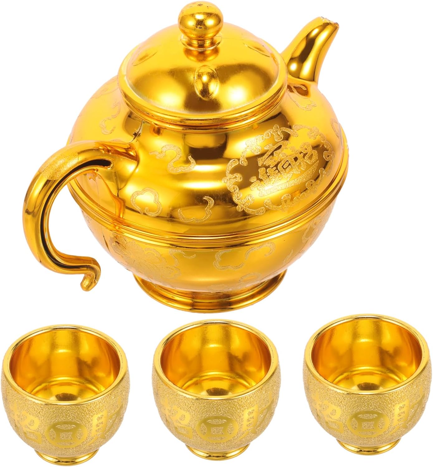 BESTOYARD Buddhist Offering Cup Set with Kettle Ritual Sacrifice Teapot and Cups for Worship Meditation and Tea Ceremony