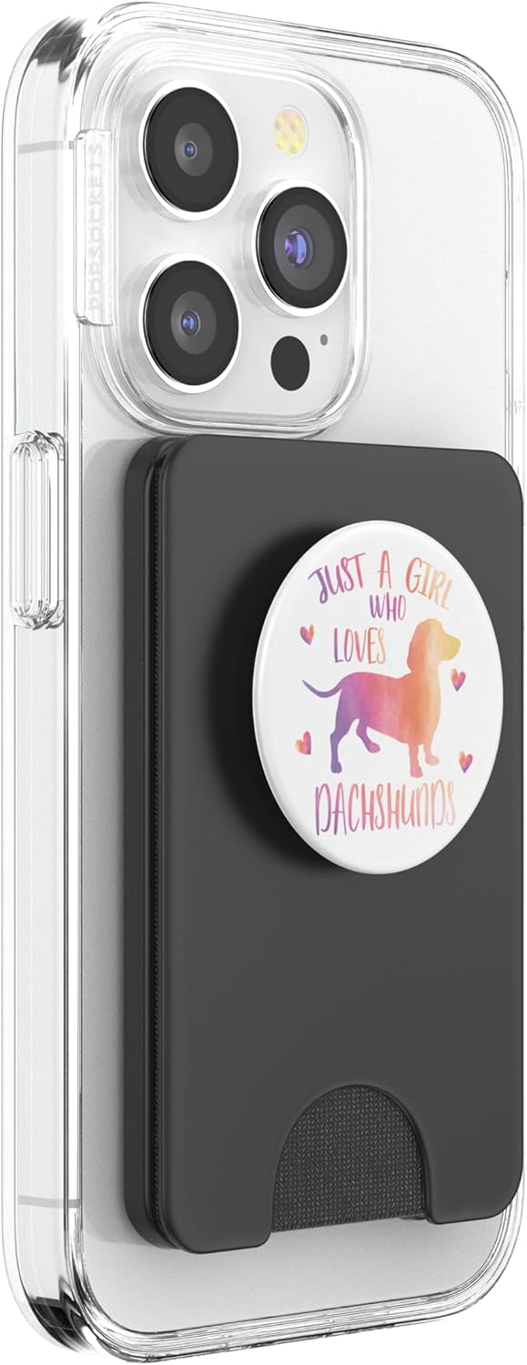 Just a Girl who loves Dachshunds Cute Dog Dachshund Mom PopSockets PopWallet for MagSafe