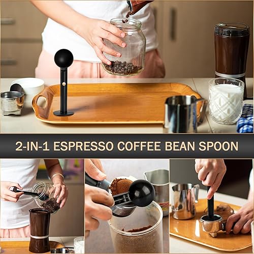 Miniatura 3 de Cuchara de café expreso 2 en 1  Repuesto para Delonghi 7313286119 y para Mr. Coffee BVMC-ECMP1000, cuchara de tamper herramienta de té para café en