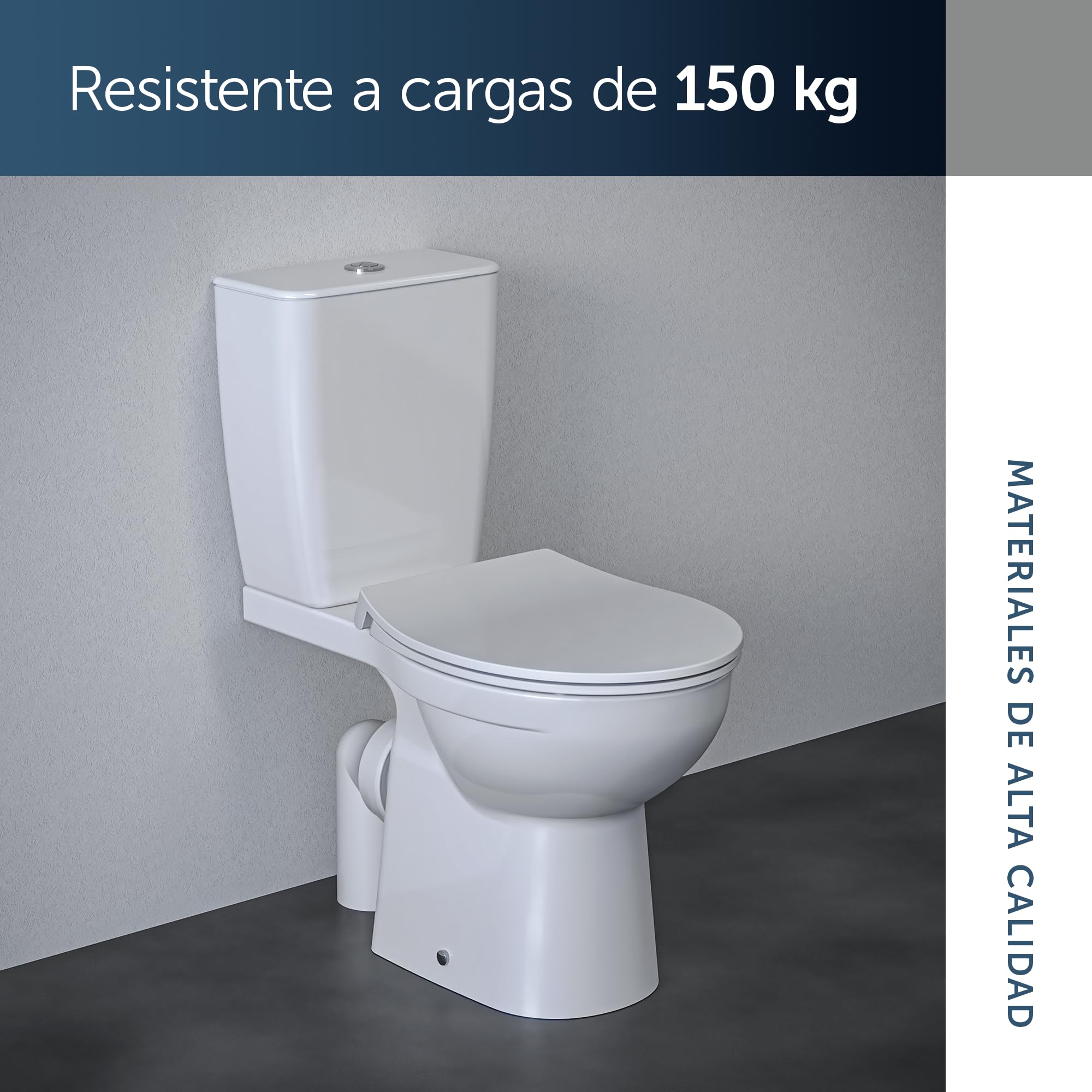 Ideal Standard Tirso Asiento de inodoro universal con mecanismo de cierre suave, extraíble de forma ovalada para una fácil limpieza, hecho de polipropileno reciclado – Blanco (365x425 mm)