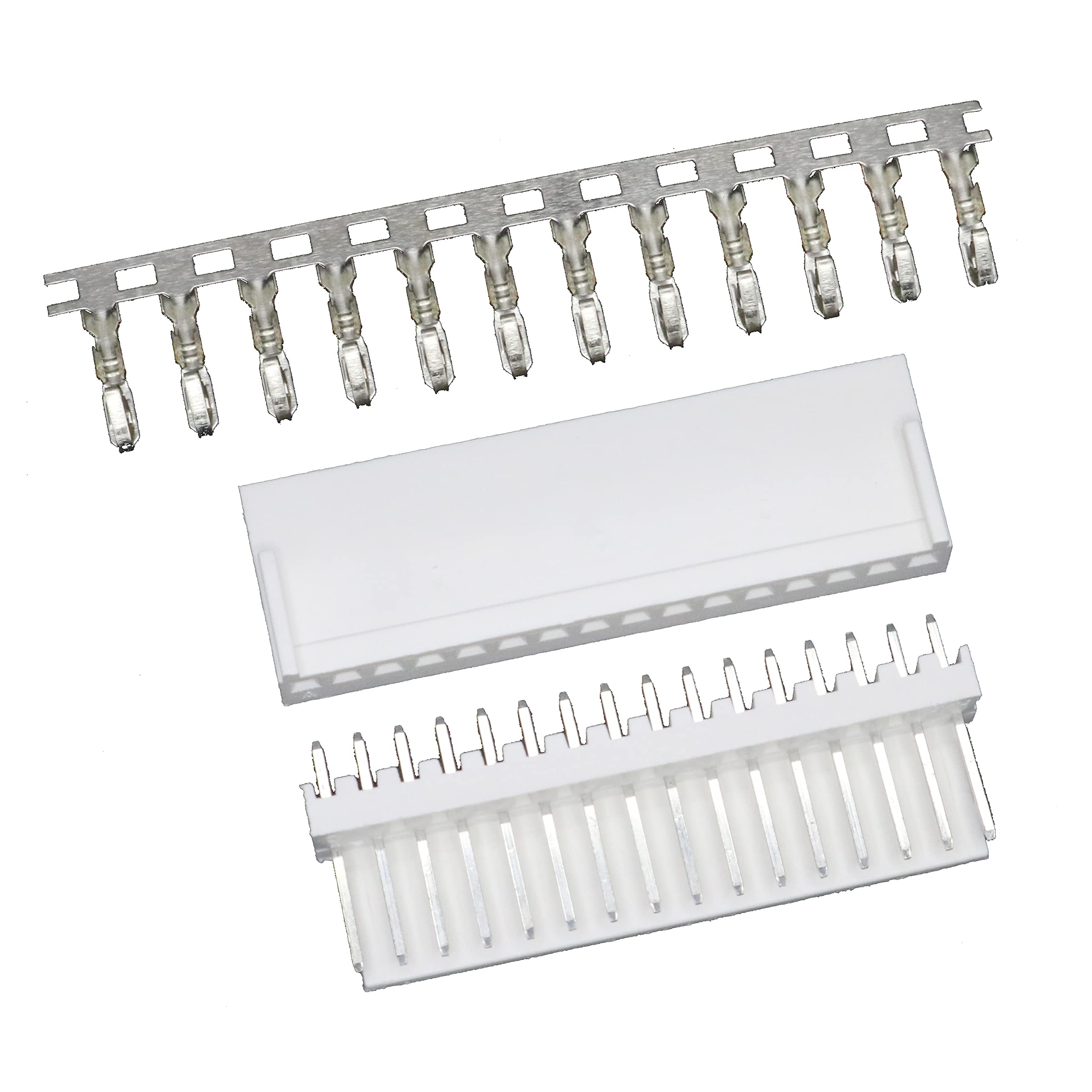 2510 2.54mm 16-pin Board-to-Wire Crimp Connector Plug + PCB Socket + Crimps, Pack of 100 Compatible With Molex KK 254 / Molex 5051