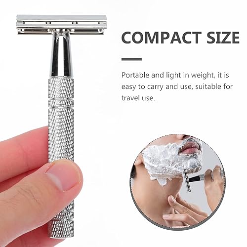 Miniatura 7 de Beaupretty 1 juego de afeitadora de barba manual de doble filo vintage