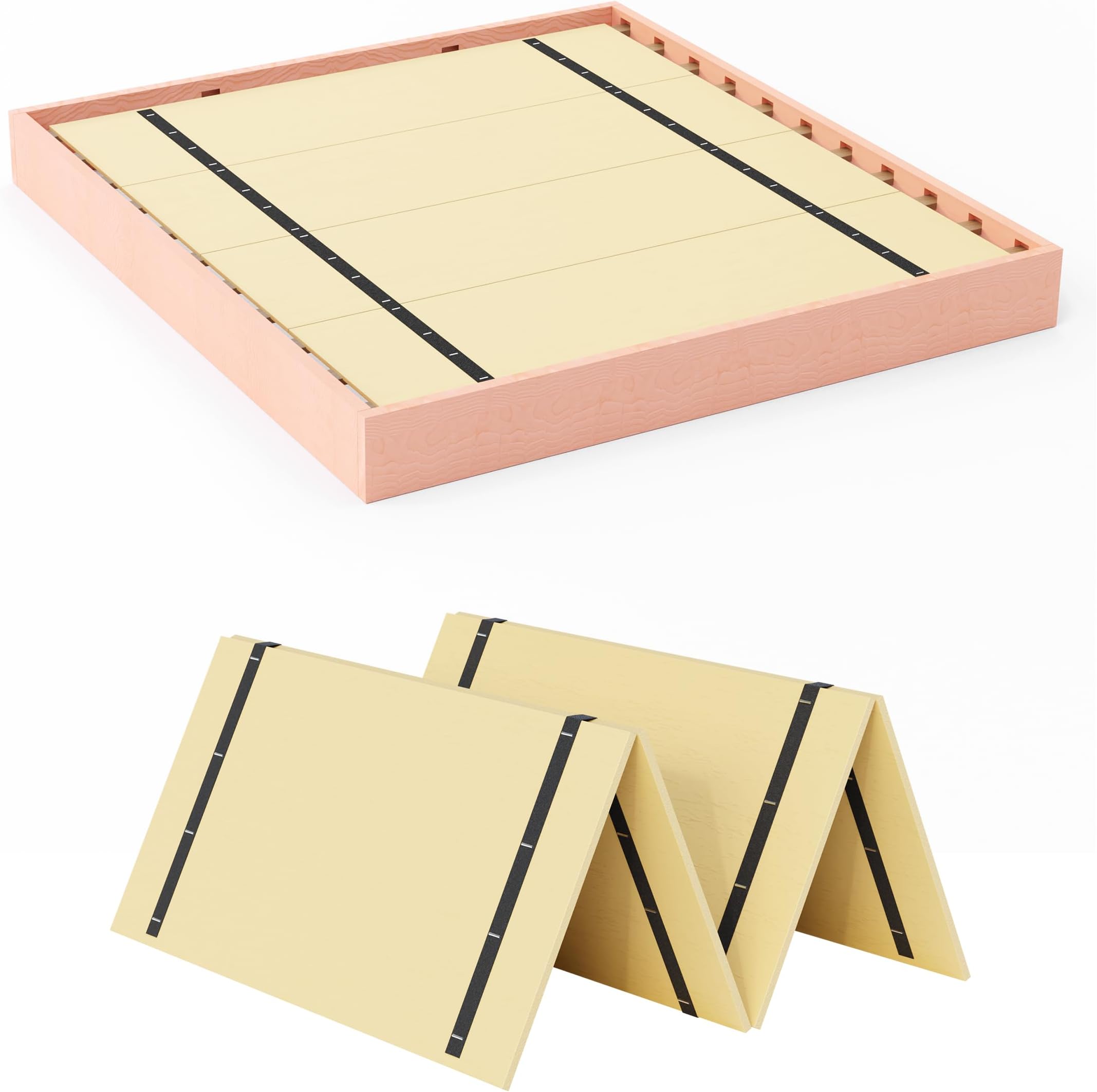 Amazon.com: Irrical Heavy Duty Bed Panels Foldable Box Spring,Bed ...