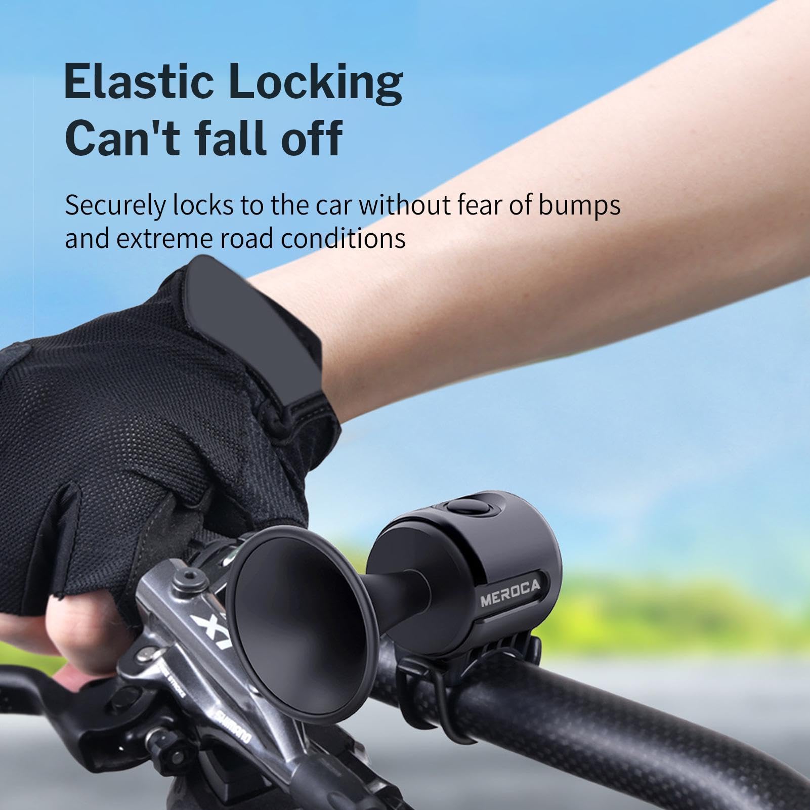 Alarma de bocina de bicicleta, 120 dB, súper fuerte, bocina eléctrica para bicicleta con botón de espera largo, funciona con pilas y IPX4, resistente al agua, timbre de bicicleta ruidoso para