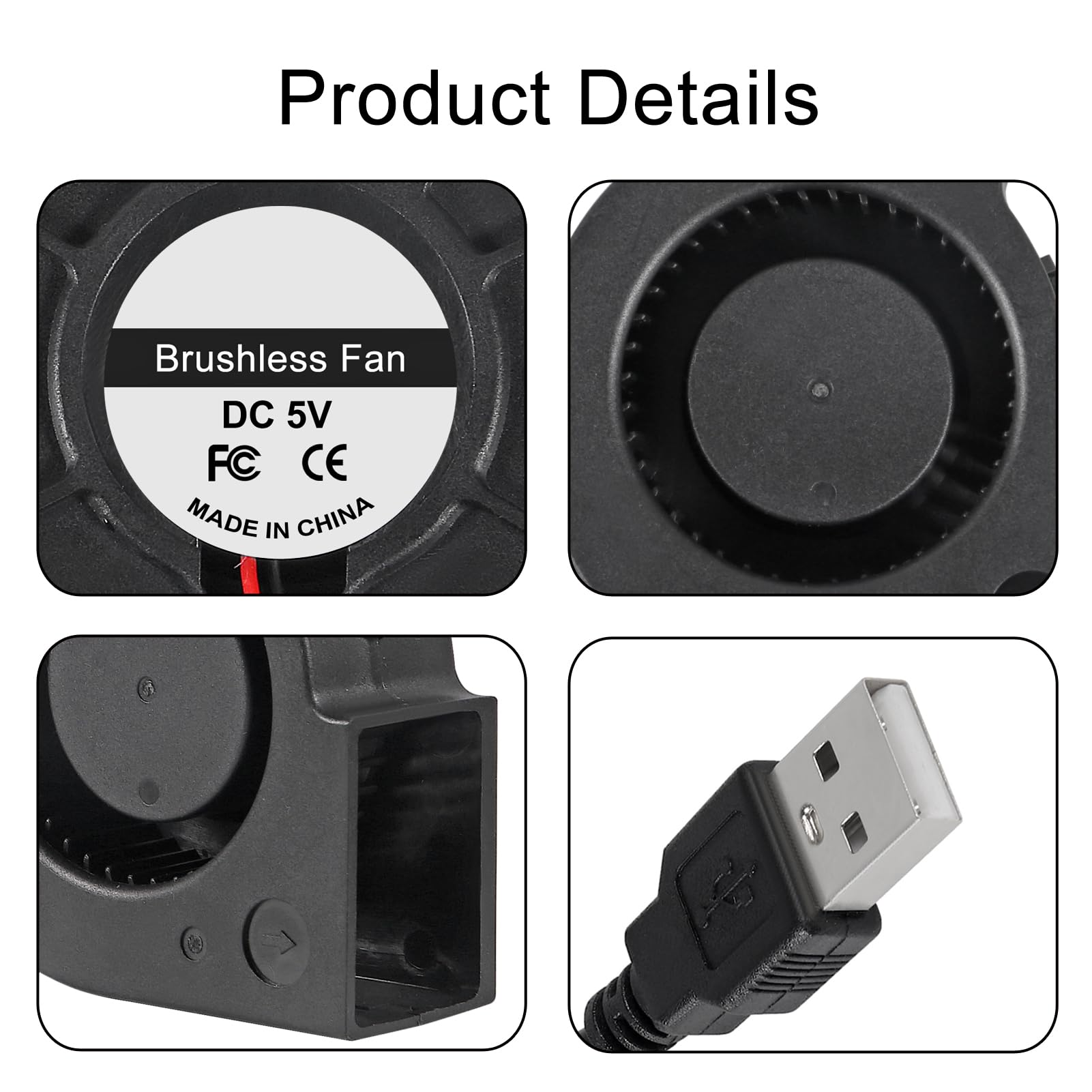 ACEIRMC 4pcs 75x30mm Ventilatore Ventola di Raffreddamento Turbina Ventilatore Centrifugo 5V Brushless USB Manicotto Cuscinetto/Doppio Cuscinetto A Sfera 2 pin Computer Fan Multi Usato