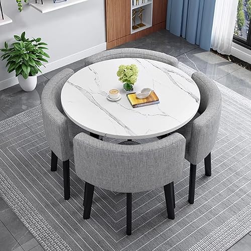 Miniatura 19 de YVYKFZD Mesa de club para sala de recepción de oficina, mesa de conferencias redonda simple, juego de mesa de comedor de cocina pequeña, juego