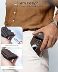 Wallet for men [ Secure & Quick-Access ] RFID Blocking Bifold Slim with Tracker Pocket Pop Up Metal Aluminum Credit Card Holder ID Wndow Money Clip 9-11 Cards 5+ Bills, Gift for Him