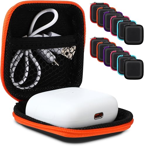 B0CG1JWF4X_image_0 Paterr 60 piezas impermeable estuche para auriculares cuadrado estuche de auriculares EVA estuche para auriculares titular auricular bolsa de