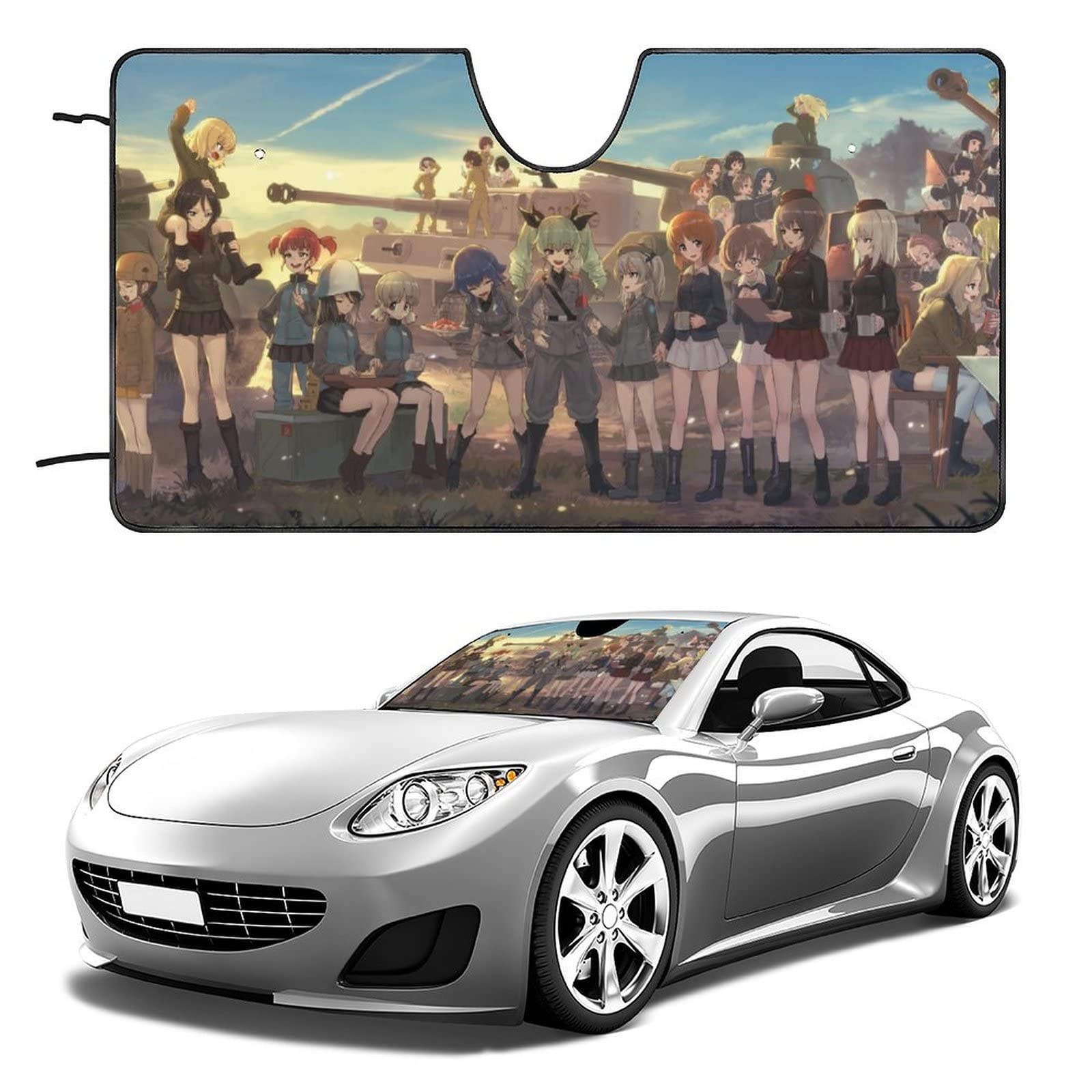 Amazon | サンシェード 車 フロント ガールズ&パンツァー 日除け