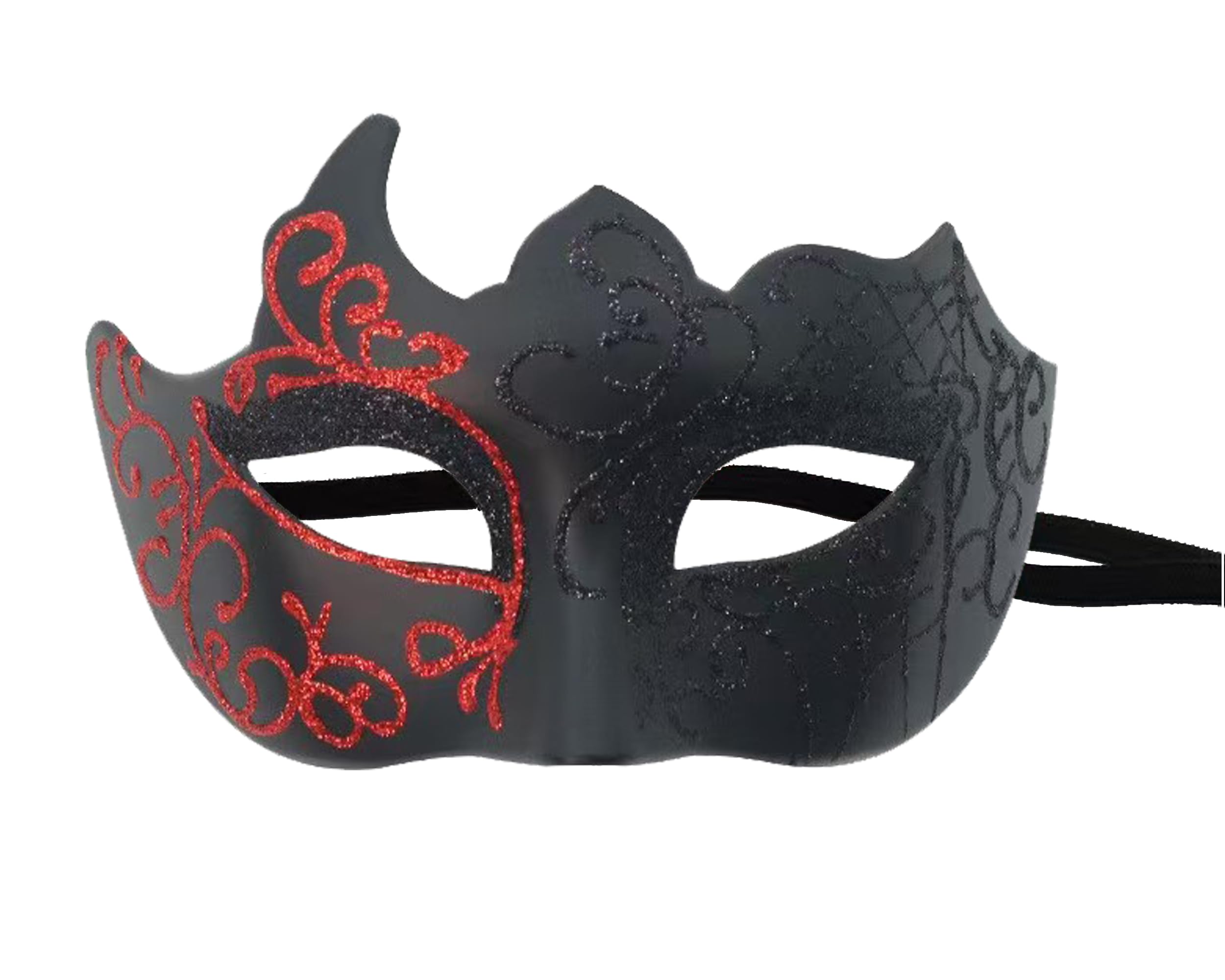 MZinge Masquerade Mask for Men Women Vintage Venetian Mardi Gras Halloween Christmas for Party Prom Ball Costume Mask (black red) — image 1