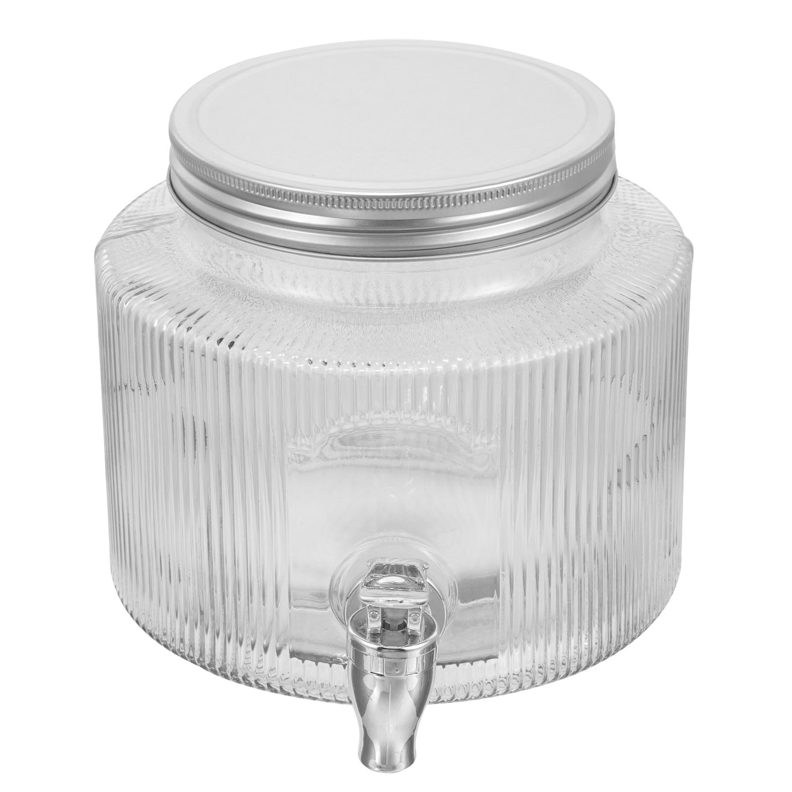 Tofficu Glas Getränkespender 2,8l mit Zapfhahn und Dichtendem Deckel Einzigartiges Design für Eistee Limonade und Früchtetee bei Gartenparty oder Picknick