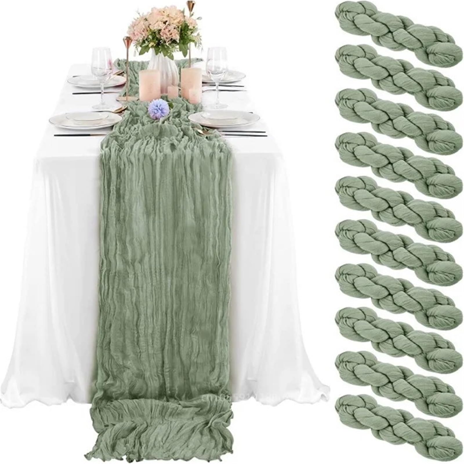 Wedding Table Runner Terracotta Gauze 35x120 Inch Cheesecloth Party Cover