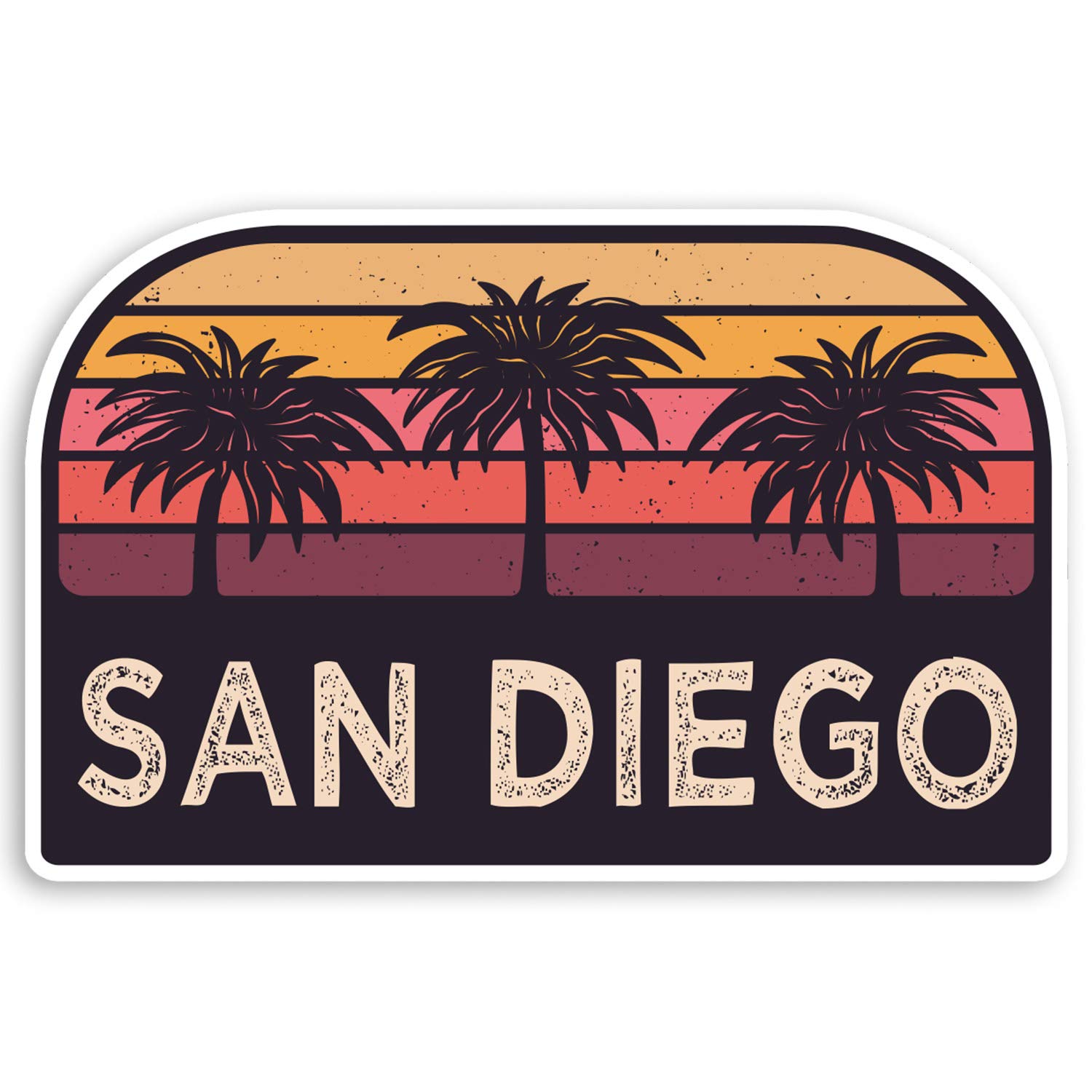 Destination Vinyl Ltd Multi 2 X 10Cm Rustic San Diego America Vinyl Stickers - Usa Luggage Sticker #34318 (10Cm Wide)