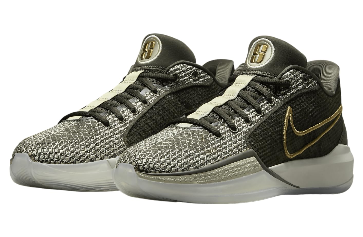 Nike Sabrina 1 HF5518-302 Cargo Khaki-Metallic Gold Women's Basketball Sneakers 7 US