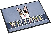 Vista 57 de Caroline's Treasures BB1449JMAT - Tapete de bienvenida de carlino negro, 24 x 36 pulgadas, tapete azul para puerta delantera, para interiores