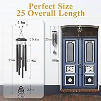 Vista 4 de Regalos para mamá, campanillas de viento de 25 pulgadas, color negro, regalos de cumpleaños para mamá de hija hijo, día de la madre, día de Acción