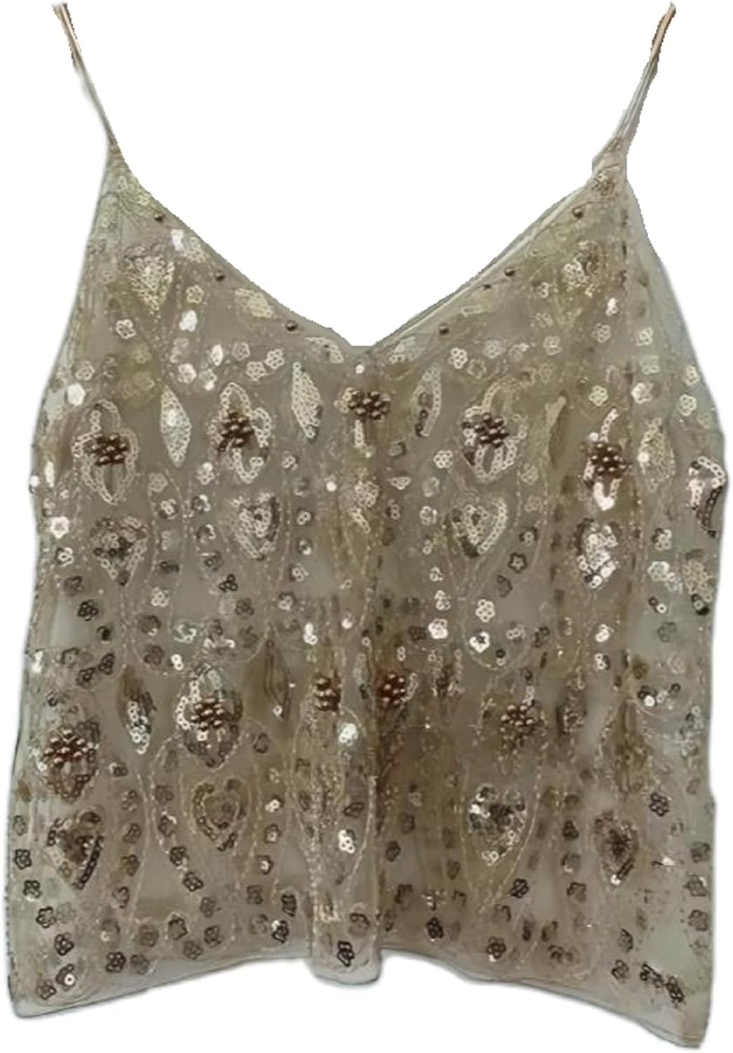 Sexy Sparkle Sequin Rhinestone Crop Cami Top Sleeveless Pearl Embellished Glitter Camisole Backless V Neck Going Out Tank Top