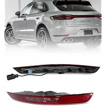 Rear Bumper Reflector Light Fit for 2014 2015 2016 2017 2018 2019 2020 2021 Porsche Macan, Halogen Red Rear Light for 95B945725AA 95B945725R US version, 5 pins, Left Driver Side