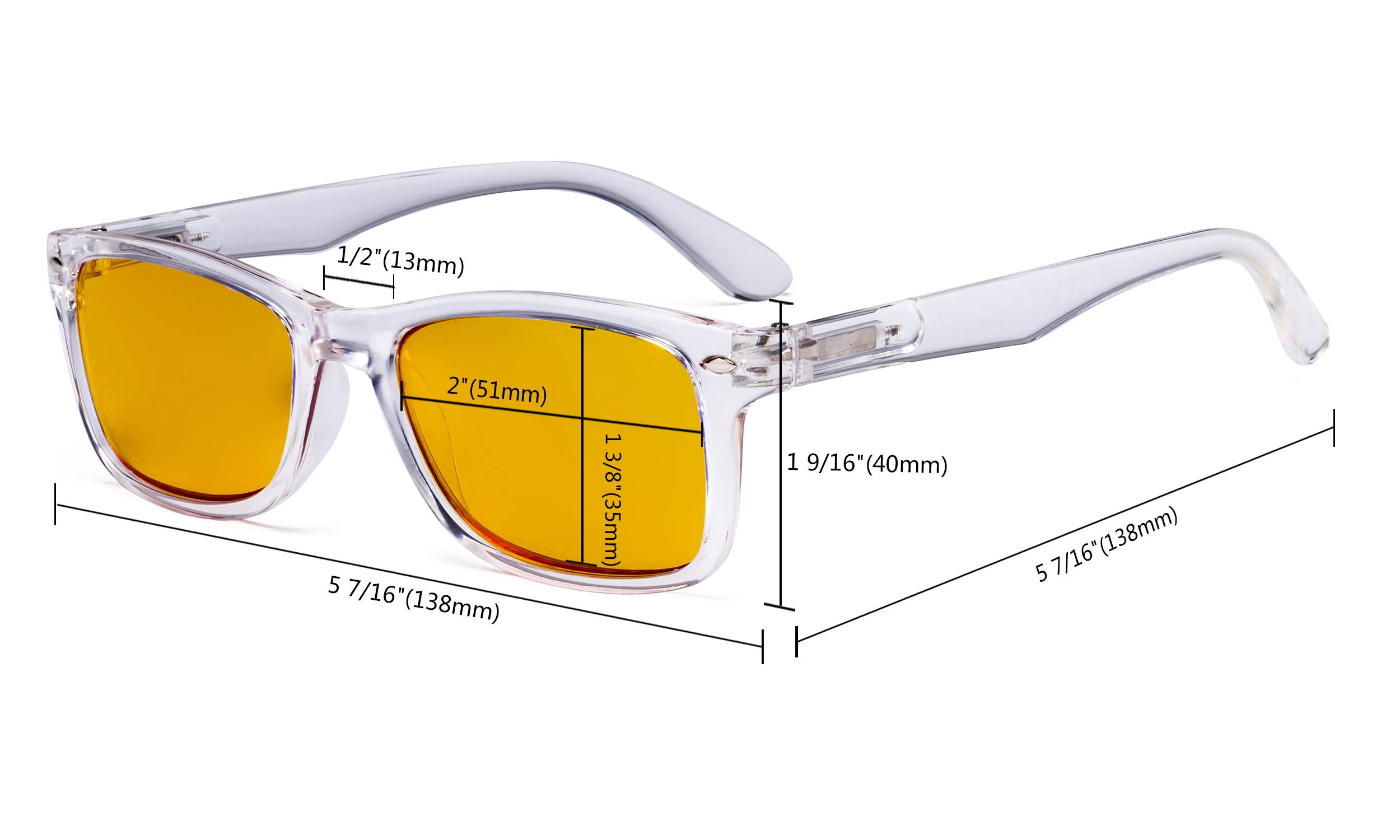 Eyekepper Blue Light Blocking Reading Glasses with Amber Tinted Filter Lens - Anti Glare Anti Reflective Computer Readers - Transparent Frame +0.50 - 4