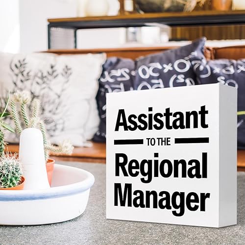 Miniatura 5 de Letrero de madera con texto en inglés "Assistance to the Regional Manager" para decoración de escritorio, divertido humor, caja de madera, placa,