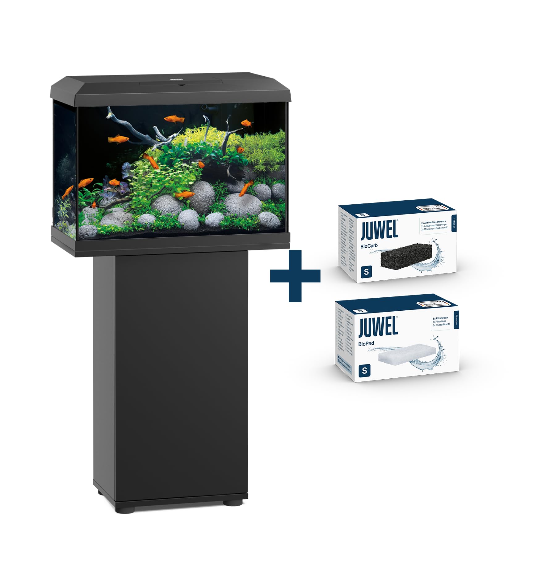 JUWEL Aquarium Primo 70 LED 2.0 Kombination Schwarz Premium-Bundle