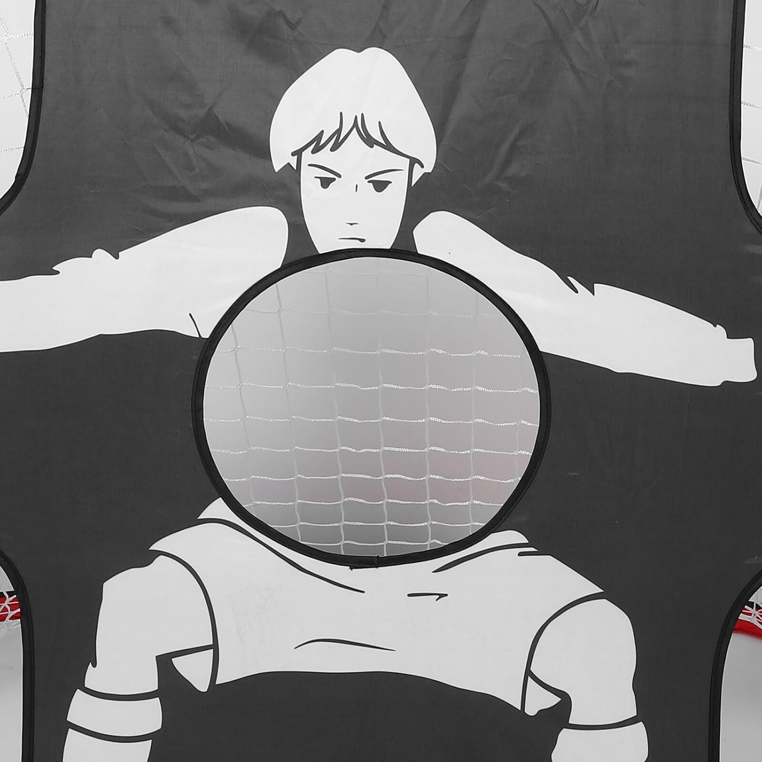 Foldable Soccer Goal Net for Flat Wire Mesh Grid and Engaging Target Characters Portable Football Practice Tool for Outdoor Training and Backyard Play