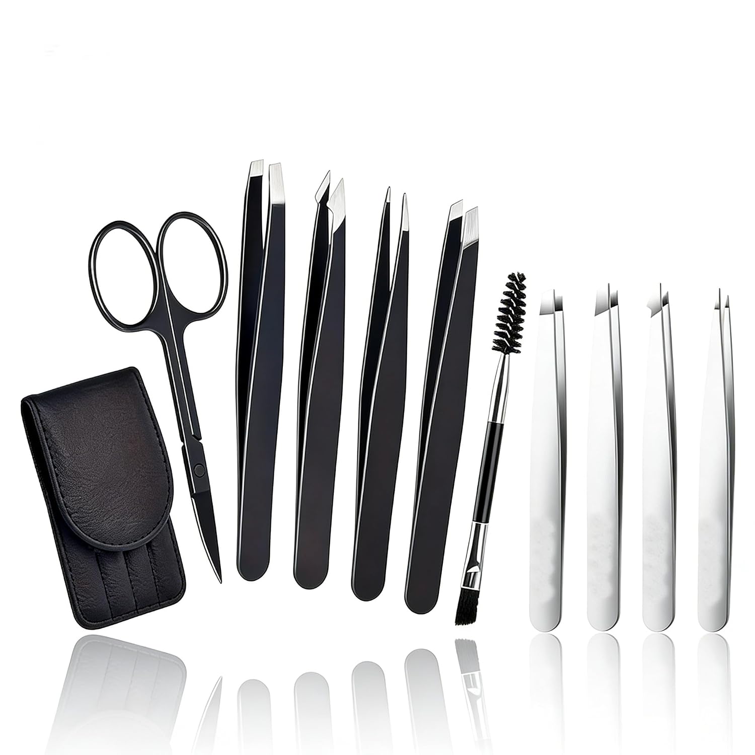 11 piece eyebrow tweezers set, professional stainless steel tool for eyebrow trimming, facial care, and precise removal of... - Review, Price and Buying Guide