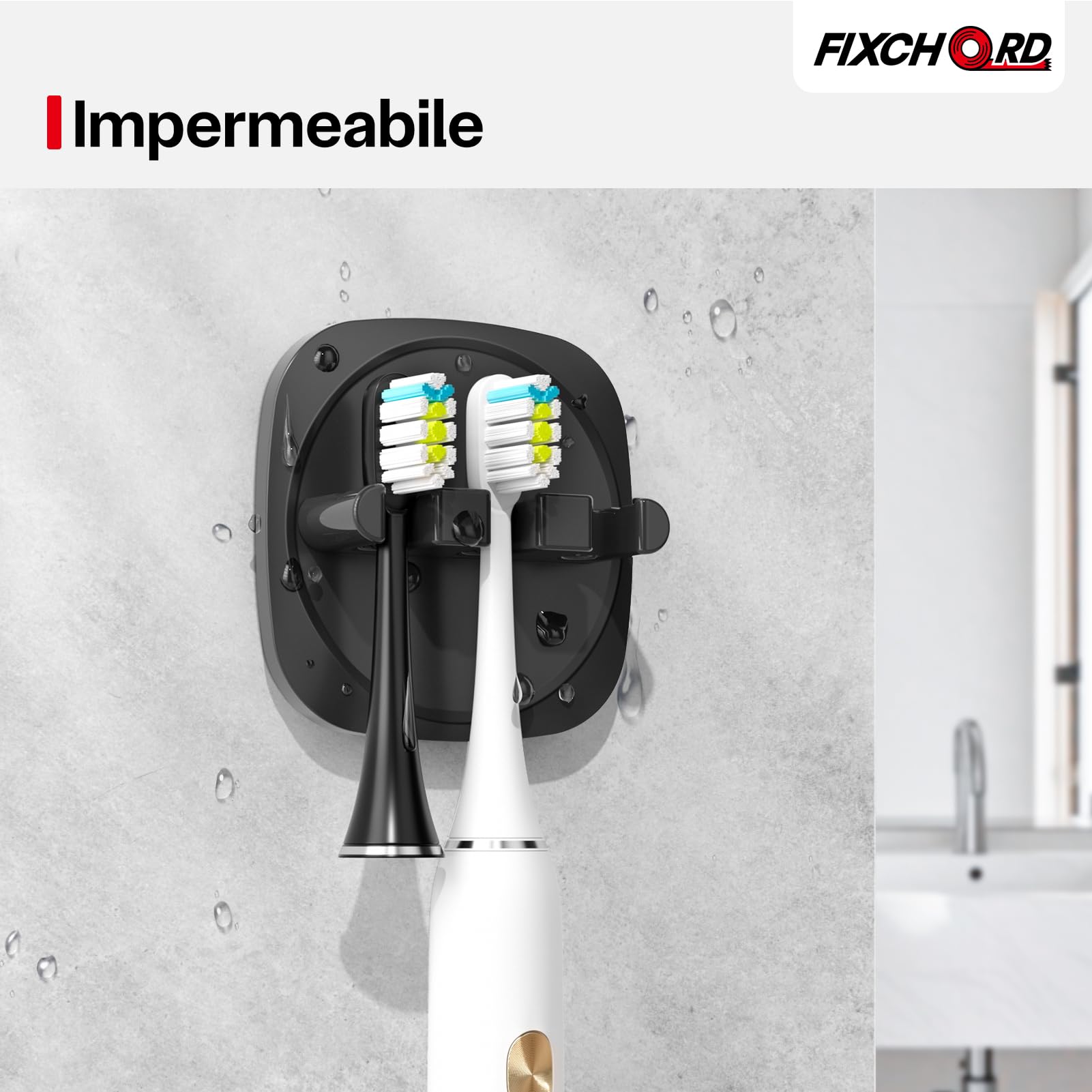 Portaspazzolino Elettrico Autoadesivo - 2 Pezzi Con Adesivo 3M, Per Bagno, Bianco - Foto 12