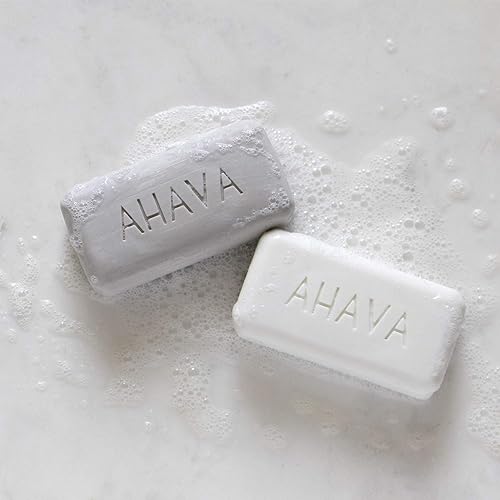 Miniatura 2 de AHAVA Jabón hidratante de sal del Mar Muerto, barra limpiadora facial y corporal para humedecer la piel, enriquecido con una exclusiva mezcla