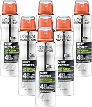 L'Oréal Men Expert Body Care, Anti-Stain Deodorant Spray for Men with Intensely Invigorating Fragrance for up to 48 Hours of Freshness, Shirt Control, 6 x 150 ml