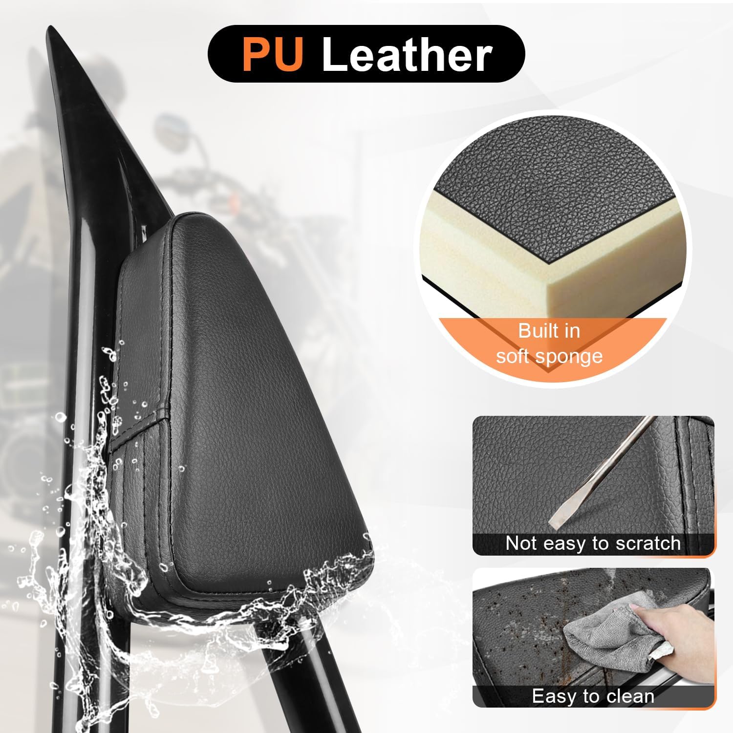 AUFER Detachable Rear Passenger Backrest Sissy Bar With Back Rest Pad Compatible With For Dyna Street Bob FXDB Low Rider FXDL FXDLS Super Glide FXD FXDC Wide Glide FXDWG 2006-2017